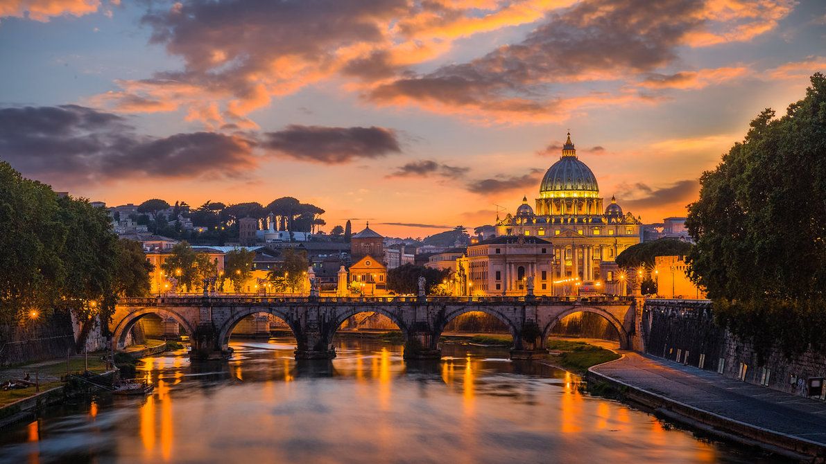 Rome cityscape at sunset representing university study opportunities in Italy