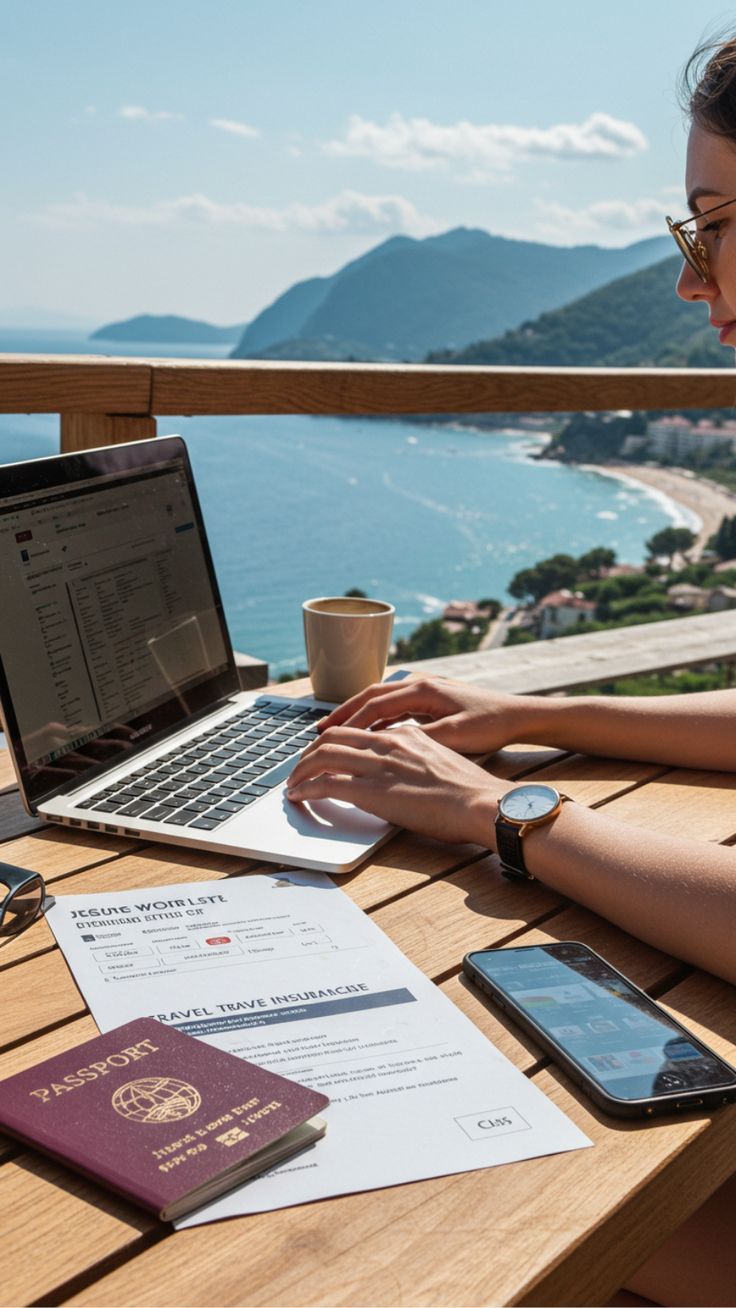 Young adult working remotely during a working holiday visa experience abroad